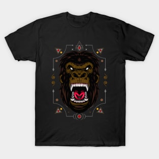 Illustration ferocious the gorilla head T-Shirt